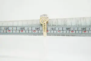 35- Chique bi-color goud (18 krt) platina & diamanten (0.30ct) HART ring kopen? Bied vanaf 190!
