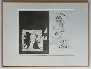 Lucebert - handgesigneerde ets | 'Derde gezicht | 1974 (INGELIJST) kopen? Bied vanaf 300!