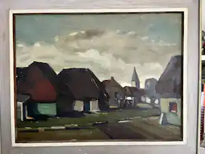 Pieter de Bodt - Landschap dorpje verkocht voor € 180!