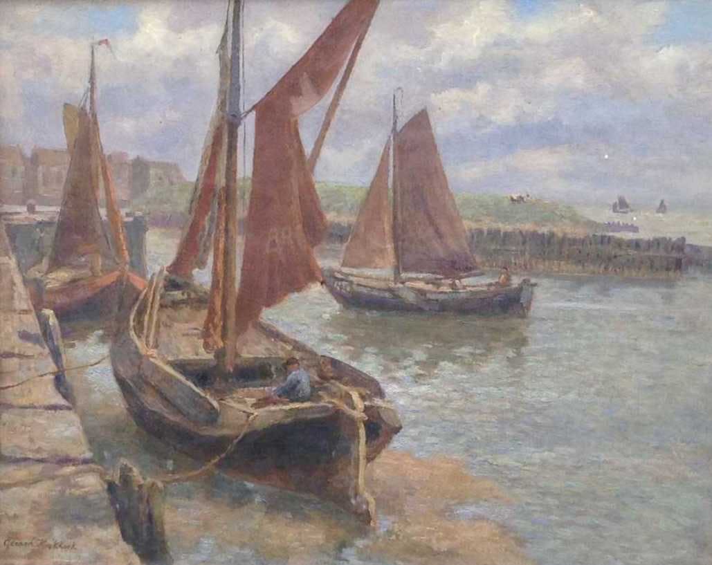 Gerard Koekkoek - B9644, Bootjes in de Haven verkocht voor € 200!