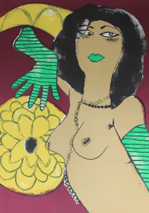 Corneille - Kleuren litho: Un femme aux gants verts - 1978 kopen? Bied vanaf 395!