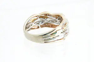 NV(75)- Exclusieve EFFY HEMATIAN 14 Krt tricolor fantasie ring - 0.50ct diamant kopen? Bied vanaf 780!