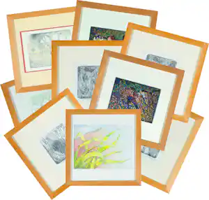 Janus Nuiten - Gemengde techniek, Lot van 9 werken - Ingelijst verkocht voor € 100!