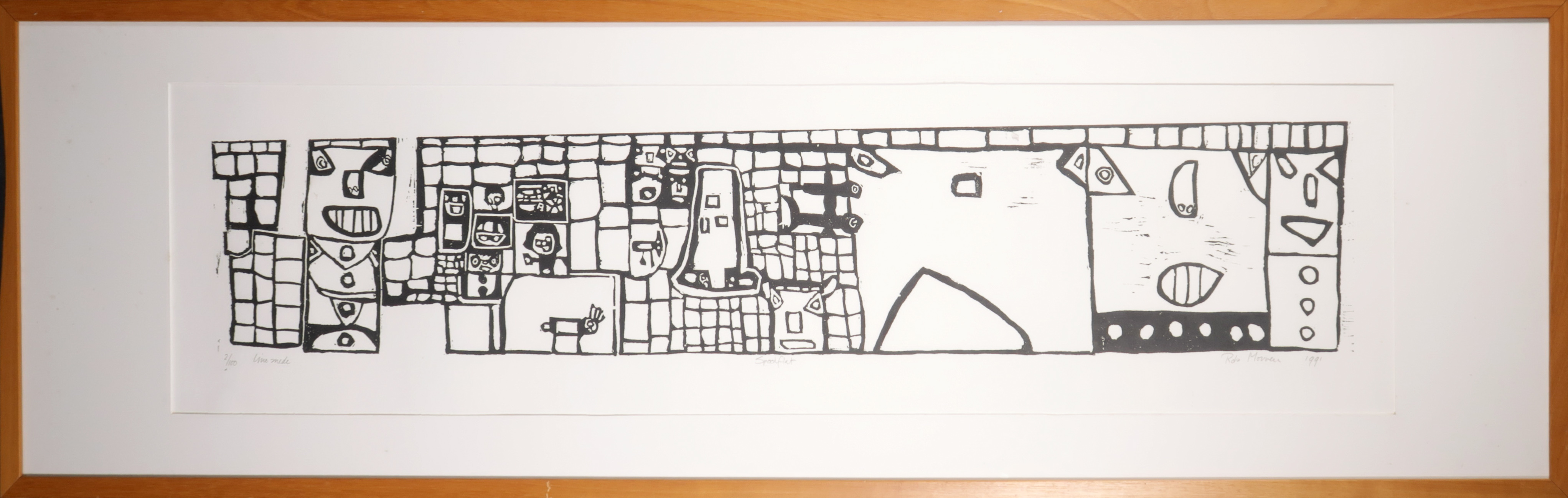 Rob Morren - Lino, Spookflat (groot) - Ingelijst verkocht voor € 55!