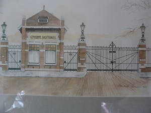 Michiel Laernoes - Aquarel, van de Gemeente gas fabriek te Den Haag kopen? Bied vanaf 10!