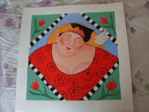 Ada Breedveld - Zeefdruk. Titel, "Bloemen Koningin " . kopen? Bied vanaf 50!