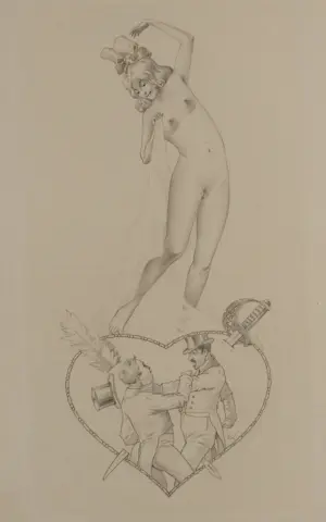 Franz Kuna - Wien, Kampf um die Gunst, erotische Zeichnung, 1920er Jahre kopen? Bied vanaf 90!