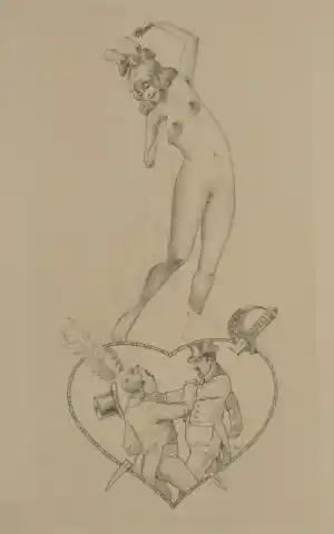 Franz Kuna - Wien, Kampf um die Gunst, erotische Zeichnung, 1920er Jahre kopen? Bied vanaf 90!