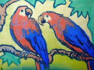 Niet of onleesbaar gesigneerd - Tropische vogels -aquarel- kopen? Bied vanaf 1!