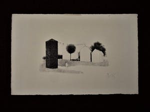 Metten Koornstra - Typische dromerige Grafiek - Litho "Feest" - omstreeks 1970 - gesigneerd kopen? Bied vanaf 10!