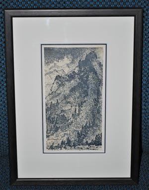 Willem van Leusden - Berglandschap - ets - unica kopen? Bied vanaf 75!