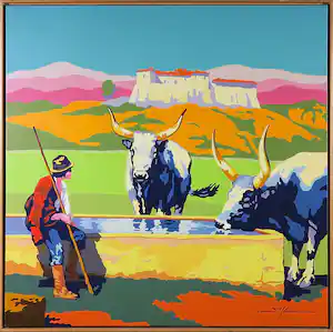 Marco Kooiman - Acryl op doek, Resting - Ingelijst (Groot) verkocht voor € 320!