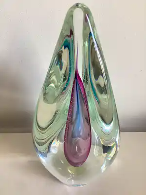 Princ art glass - Kristallen druppel - hand gesigneerd verkocht voor € 60!