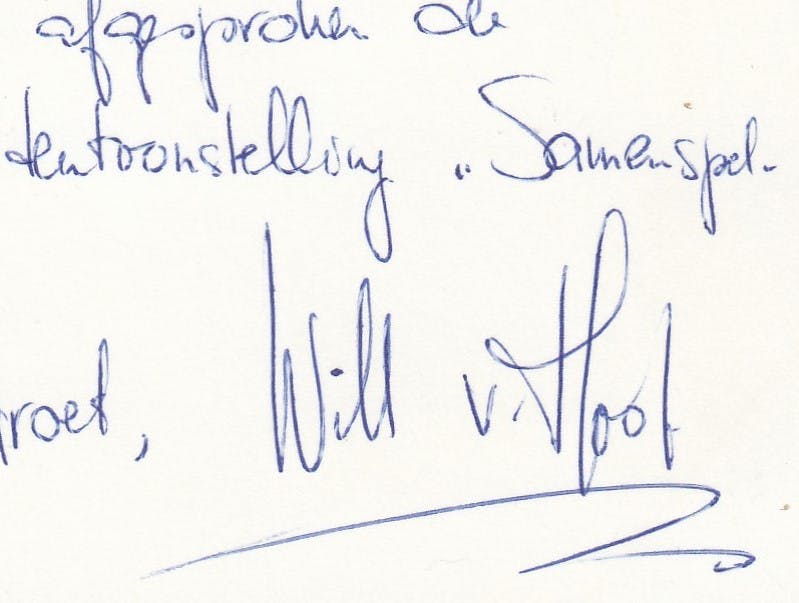 Niet of onleesbaar gesigneerd - Abstract : verf op papier. Gesigneerd voor en achterzijde 1990. kopen? Bied vanaf 1!
