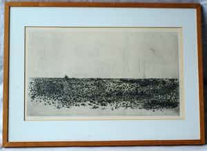 Fred Fritschij - Ingelijste ets , Landschap III – gesigneerd – 1971 – nr 4 van 8 verkocht voor € 42!