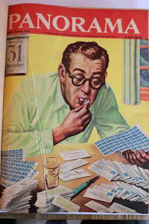 Diverse auteurs - COLLECTIE INGEBONDEN ANTIEKE TIJDSCHRIFTEN PANORAMA, JAAR 1953, 2x met harde kaf kopen? Bied vanaf 100!
