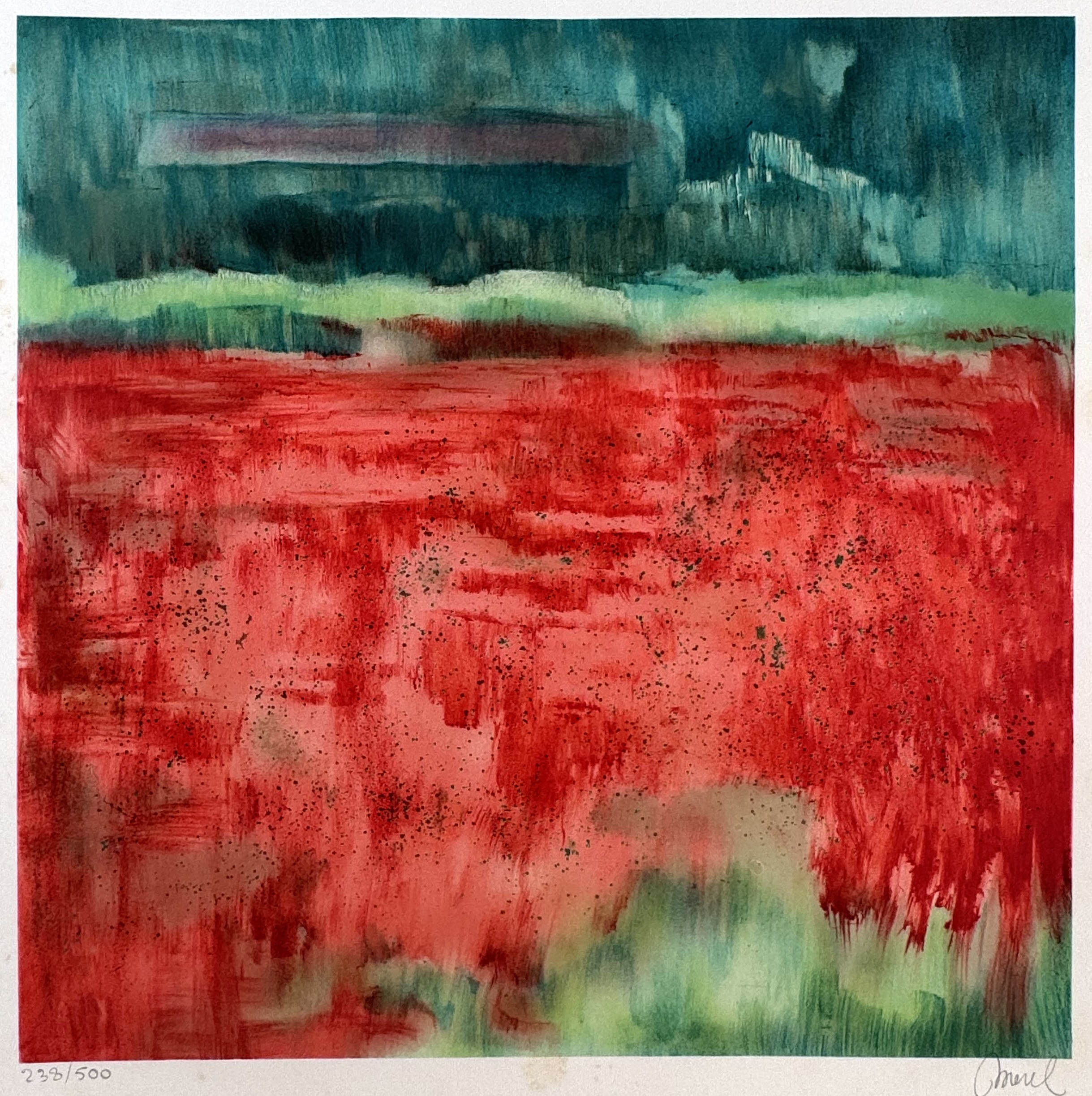 Merel van Beeumen - Adembenemend Rood - Litho - Gesigneerd - 57x47 cm kopen? Bied vanaf 45!