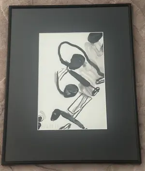 Jurjen de Haan - Abstracte compositie met gebogen lijn, 1999 kopen? Bied vanaf 70!