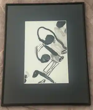 Jurjen de Haan - Abstracte compositie met gebogen lijn, 1999 kopen? Bied vanaf 70!