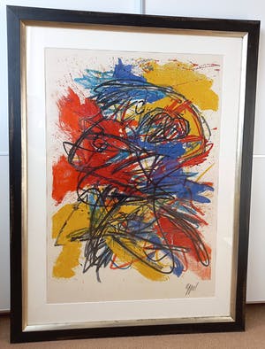 Karel Appel - Figuren, litho (mooi ingelijst, groot) kopen? Bied vanaf 600!