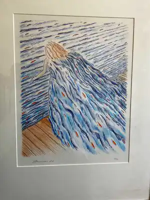 Jeroen Henneman - Watervrouw (1988) - grote litho, oplage 15/80 verkocht voor € 125!