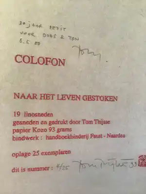 Tom Thijsse - naar het leven gestoken kopen? Bied vanaf 250!