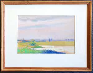 Jan Poortenaar - Hollands landschap (fraai gelijst) verkocht voor € 150!