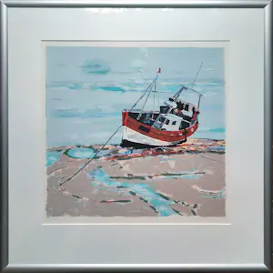 Joop Stigter - Drooggevallen Vissersboot - ingelijst - 25837 kopen? Bied vanaf 75!