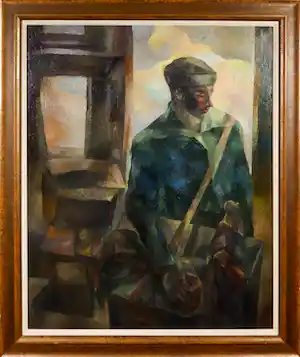 Andrzej Wawrzyniak - Olieverf op doek, La confiance muturelle - Ingelijst (Groot) verkocht voor € 150!
