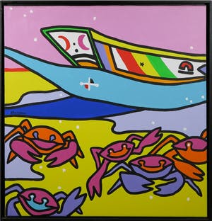 Shunyam - Acryl op doek, Beach Friends - Ingelijst kopen? Bied vanaf 1!