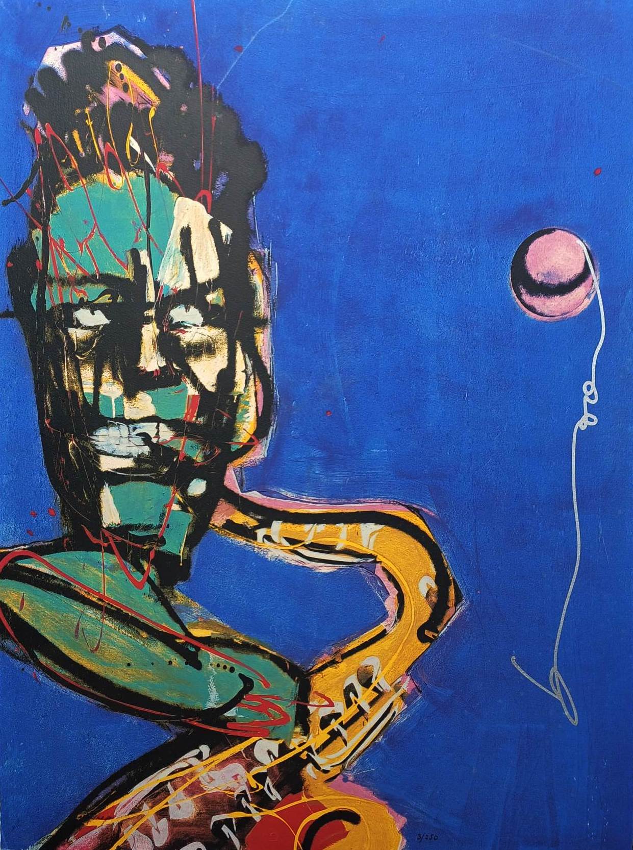 Herman Brood - zeefdruk: het bandje: de saxofonist kopen? Bied vanaf 150!