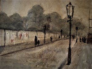Niet of onleesbaar gesigneerd - circa 1900 - Impressionist. Aquarel - Parijs Saint-Germain-des-Prés - gesig. kopen? Bied vanaf 10!