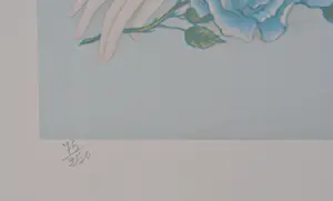 Mara Tran Long - Geisha met een roos, originele gesigneerde lithografie, 1984 kopen? Bied vanaf 60!