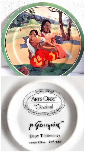 Porzellanfabrik W. Goebel - 2 Wandteller Artis Orbis Paul Gauguin Arearea und Deux Tahitiennes 90er Jahre kopen? Bied vanaf 58!