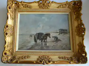 Evert Pieters - Strand met schelpenvisser. verkocht voor € 500!