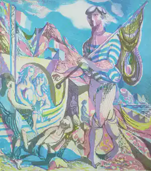Nicolaas Wijnberg - Zuid-Franse visser, litho - Gratis verzending binnen Nederland! verkocht voor € 50!