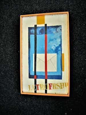 Ton Frenken - Borzo Gallery - Geometrisch Olieverf - "LetrofFrshp" -gesigneerd met opdracht verkocht voor € 50!