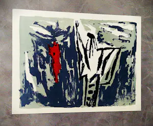 Wally Elenbaas - Grote jaren 60 kleuren - litho - expressionistische abstract - potloodgesigneerd kopen? Bied vanaf 46!