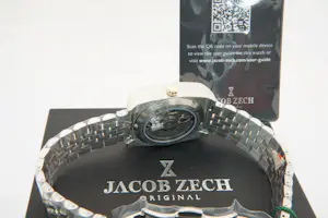82- Vintage Jacob Zech "TV-model" polshorloge - Green sunray dial - Automaat kopen? Bied vanaf 285!
