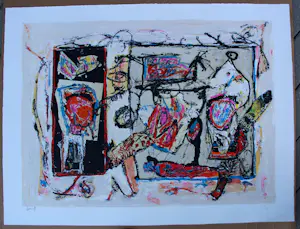 Jacques Doucet - Kleuren litho: Abstracte compositie - Rivages-visages-paysages du Sepik III kopen? Bied vanaf 225!