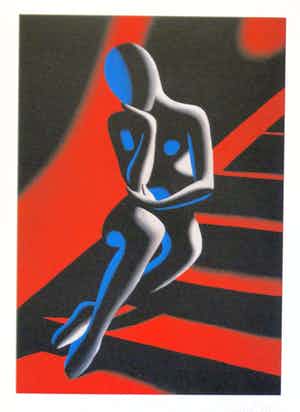 Mark Kostabi - Stairway, rot verkocht voor € 45!