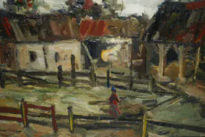 Harry Balm - Heemstede, Glipperdreef - olieverfschilderij kopen? Bied vanaf 10!