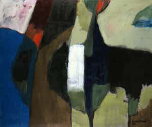 Jos Schimmer - Olieverf op doek, Z.T. (Abstracte compositie) (Groot) verkocht voor € 136!