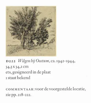 Johan Dijkstra - Wilgen bij Oostum, ets kopen? Bied vanaf 375!