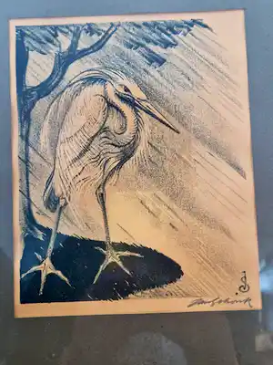 Jan Schonk - Mooie handgesigneerde lithografie van Jan Schonk. verkocht voor € 85!