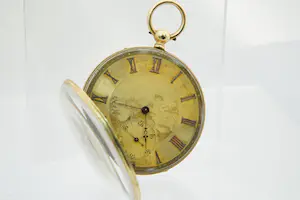 1 - Frankrijk 19e eeuws 18kt gouden horloge met fraai gegraveerde wijzerplaat kopen? Bied vanaf 350!