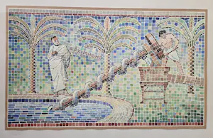 Willem Abraham de Wijn - Archimedes en de schroef. Aquarel. Mozaïek. kopen? Bied vanaf 129!