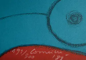 Corneille - handgesigneerde kleurenlitho | 'Nu bleu sous un oiseau' | 1989 kopen? Bied vanaf 350!