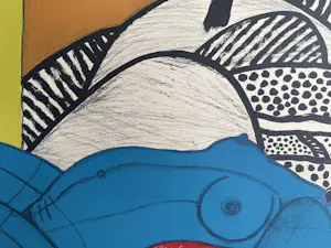 Corneille - handgesigneerde kleurenlitho | 'Nu bleu sous un oiseau' | 1989 kopen? Bied vanaf 350!