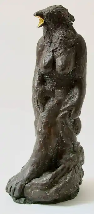 Aat Veldhoen - Bronzen sculptuur: 'Vogelvrouw' kopen? Bied vanaf 2950!